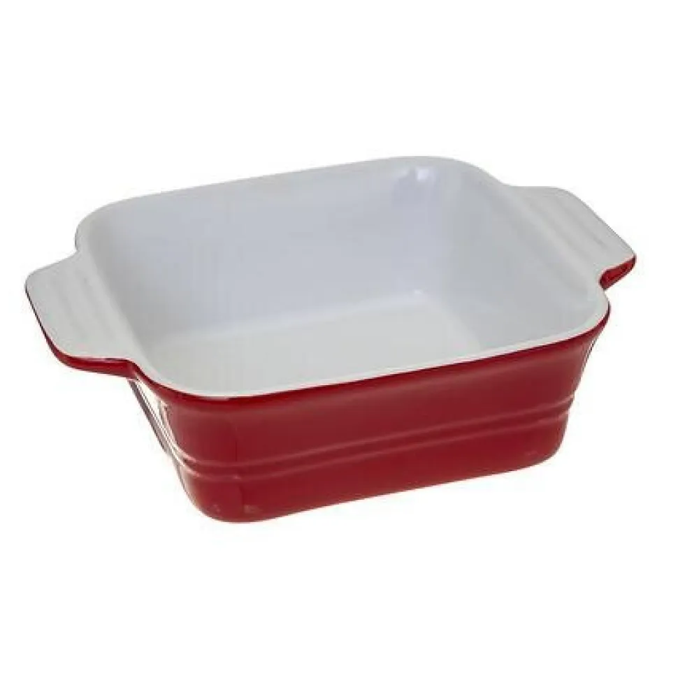 Naczynie gliniane kwadratowe czerwone