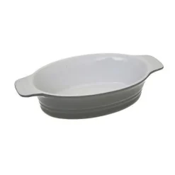 Naczynie gliniane owalne szare