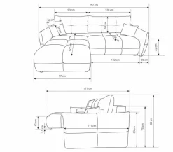 Narożnik Bode z funkcją spania prawy      brązowy Sicuro 45