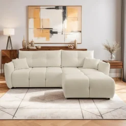 Narożnik Bode z funkcją spania prawy      beżowy Sicuro 55