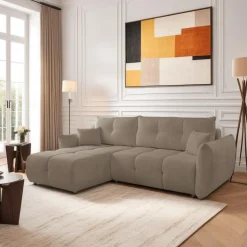 Narożnik Bode z funkcją spania lewy       brązowy Sicuro 45