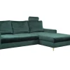 Narożnik Hald z funkcją spania prawy      butelkowa zieleń Velluto 27