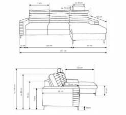Narożnik Hald z funkcją spania prawy butelkowa zieleń Velluto 27