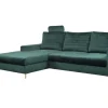 Narożnik Hald z funkcją spania lewy       butelkowa zieleń Velluto 27