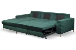 Narożnik Hald z funkcją spania lewy       butelkowa zieleń Velluto 27
