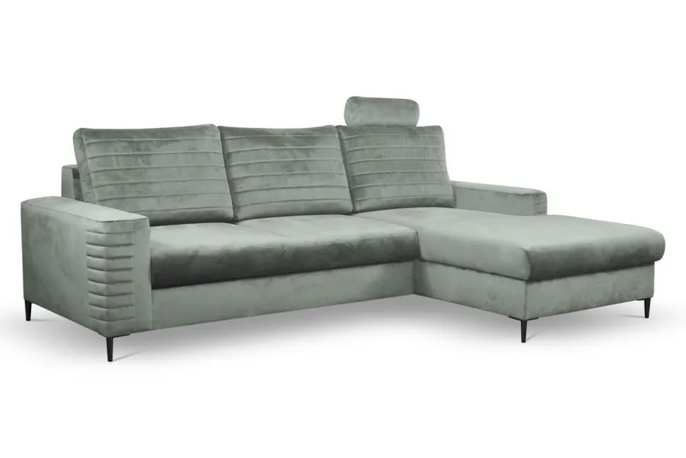 Narożnik Hald z funkcją spania prawy szary Velluto 16