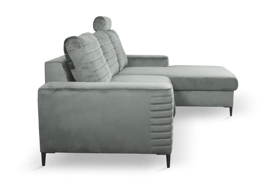 Narożnik Hald z funkcją spania prawy szary Velluto 16