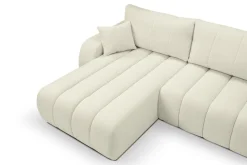 Narożnik Hobro z funkcją spania lewy      biały Lambi 1