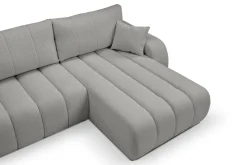 Narożnik Hobro z funkcją spania prawy     szary jasny Lambi 11