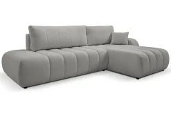 Narożnik Hobro z funkcją spania prawy     szary jasny Lambi 11