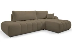 Narożnik Hobro z funkcją spania prawy szaro-brązowy Lambi 3