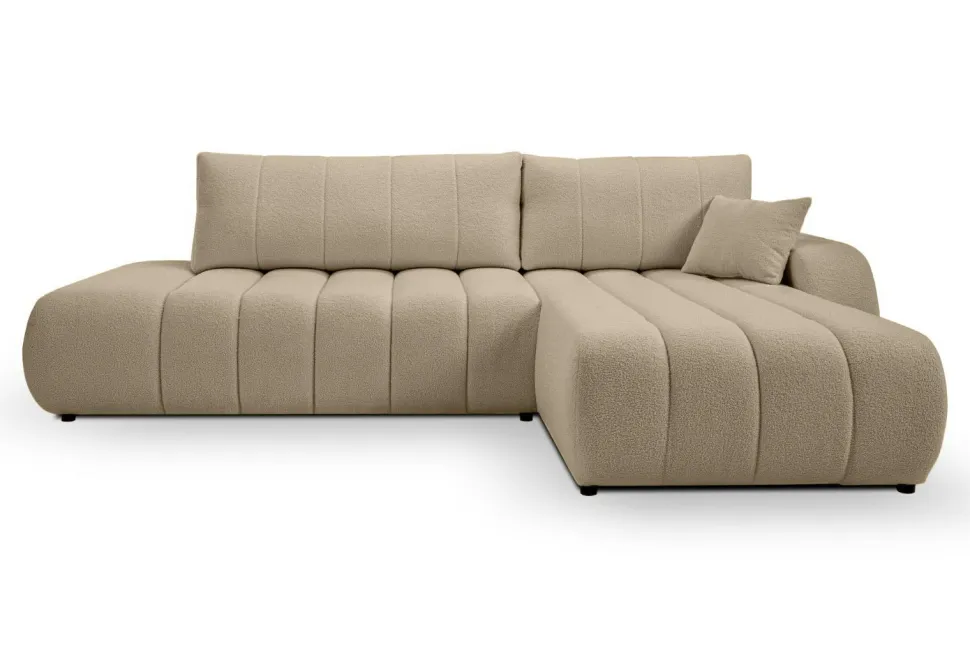 Narożnik Hobro z funkcją spania prawy beżowy Lambi 5