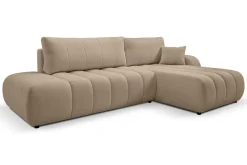 Narożnik Hobro z funkcją spania prawy beżowy Lambi 5