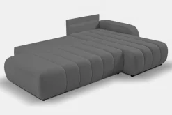 Narożnik Hobro z funkcją spania prawy     szary ciemny Lambi 12