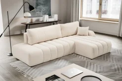 Narożnik Hobro z funkcją spania prawy     kremowy Lambi 8