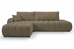 Narożnik Hobro z funkcją spania lewy szaro-brązowy Lambi 3