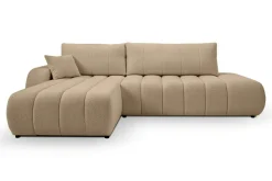 Narożnik Hobro z funkcją spania lewy beżowy ciemny Lambi 6
