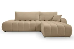 Narożnik Hobro z funkcją spania prawy beżowy ciemny Lambi 6