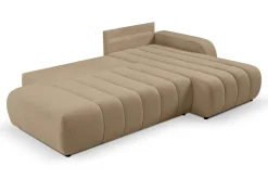 Narożnik Hobro z funkcją spania prawy     beżowy ciemny Lambi 6