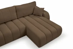 Narożnik Hobro z funkcją spania prawy     brązowy Lambi 4