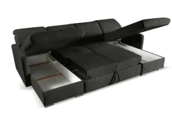 Narożnik Limi U z funkcją spania          antracyt Sicuro 80