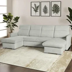 Narożnik Limi U z funkcją spania szary    Sicuro 65