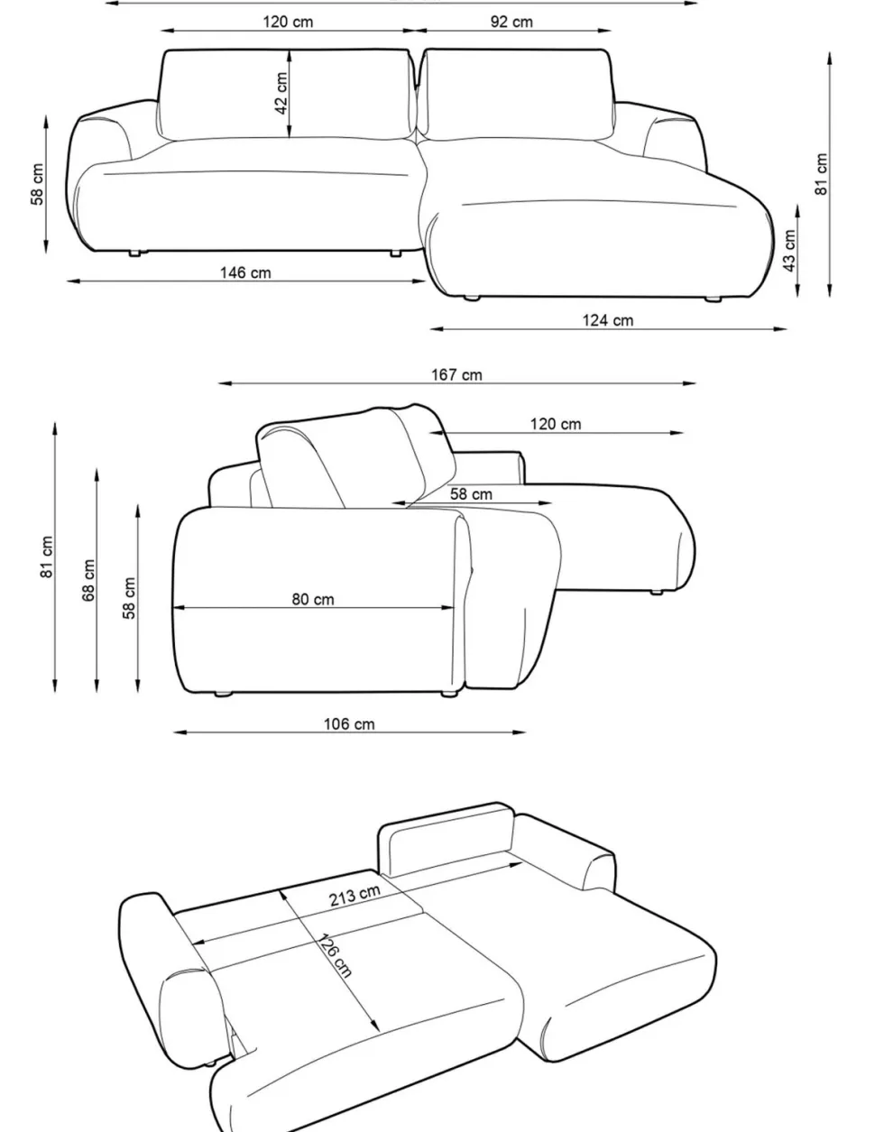 Narożnik Ljung lewy beżowy jasny Puente 03
