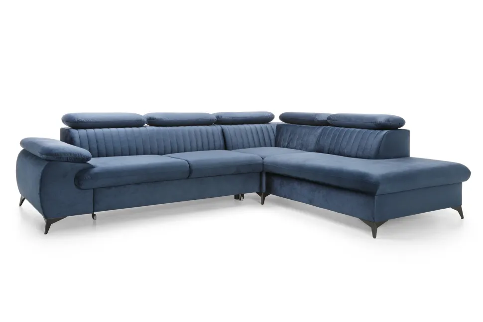 Narożnik Lund L prawy granatowy Monolith 77