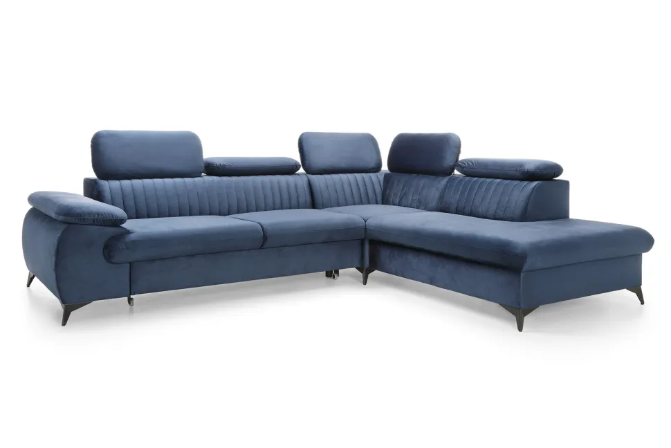 Narożnik Lund L prawy granatowy Monolith 77