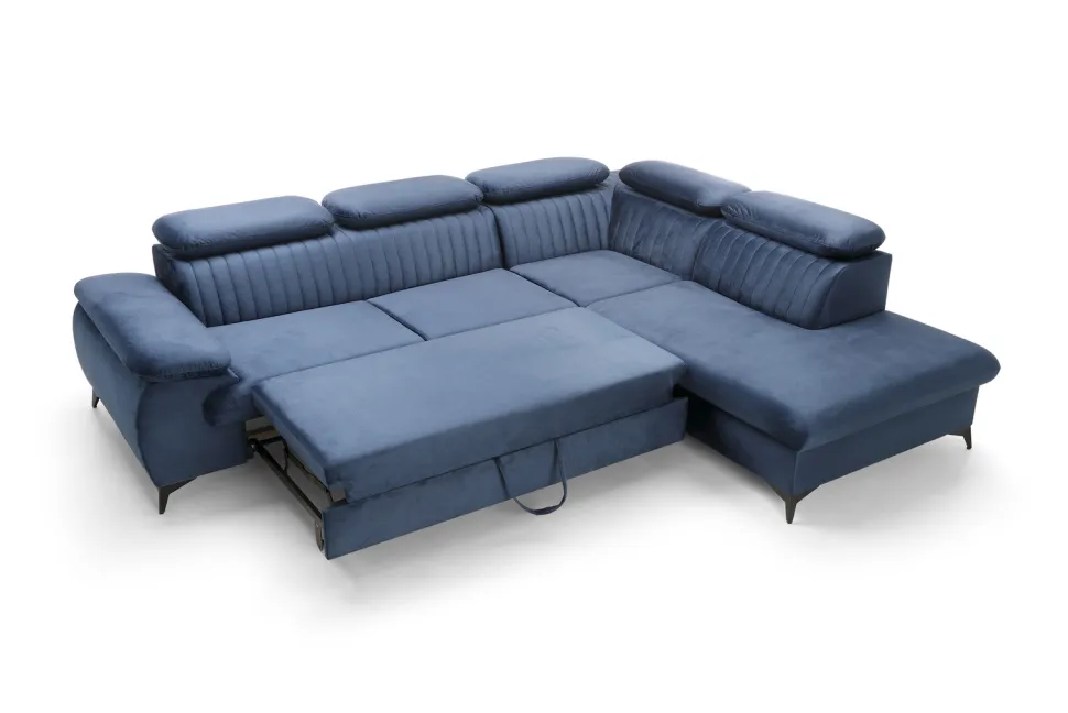 Narożnik Lund L prawy granatowy Monolith 77