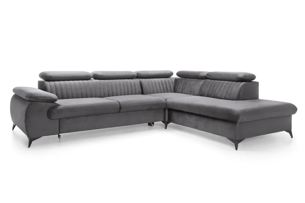 Narożnik Lund L prawy szary Monolith 92