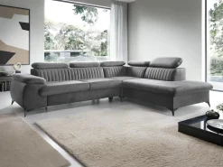 Narożnik Lund L prawy szary Monolith 92