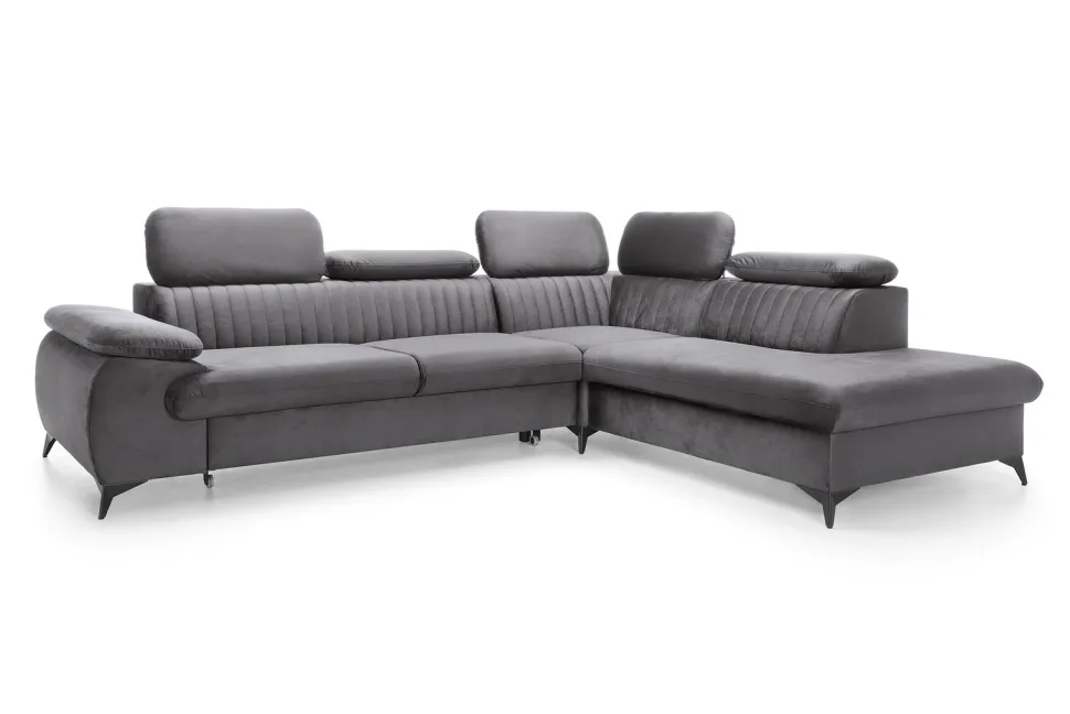 Narożnik Lund L prawy szary Monolith 92