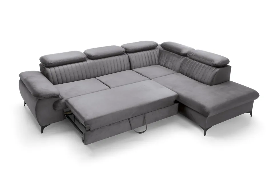 Narożnik Lund L prawy szary Monolith 92