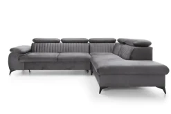 Narożnik Lund L prawy szary Monolith 92