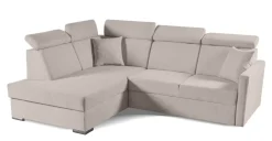 Narożnik Mils XL lewostronny z funkcją    spania beżowy tkanina Soro 23