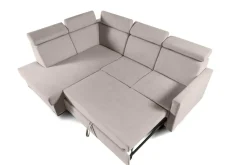 Narożnik Mils XL lewostronny z funkcją spania beżowy tkanina Soro 23