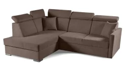 Narożnik Mils XL lewostronny z funkcją    spania brązowy tkanina Soro 28