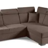 Narożnik Mils XL prawostronny z funkcją   spania brązowy tkanina Soro 28