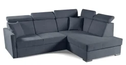 Narożnik Mils XL prawostronny z funkcją   spania szary granat tkanina Soro 97
