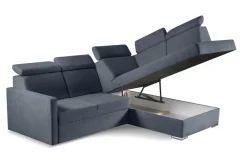 Narożnik Mils XL prawostronny z funkcją   spania szary granat tkanina Soro 97