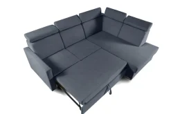 Narożnik Mils XL prawostronny z funkcją   spania szary granat tkanina Soro 97