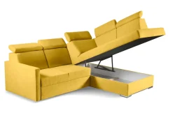 Narożnik Mils XL prawostronny z funkcją spania musztardowy tkanina Soro 40