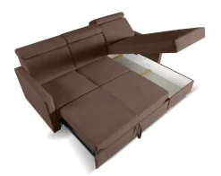 Narożnik Mils z funkcją spania brązowy    tkanina Soro 28