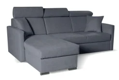 Narożnik Mils z funkcją spania szary granat tkanina Soro 97