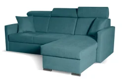 Narożnik Mils z funkcją spania morski     tkanina Soro 86