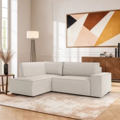 Narożnik Molde L lewy sztruks beżowy ciemny Poso 2