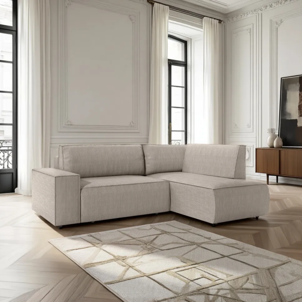 Narożnik Molde L lewy sztruks szary Poso 55