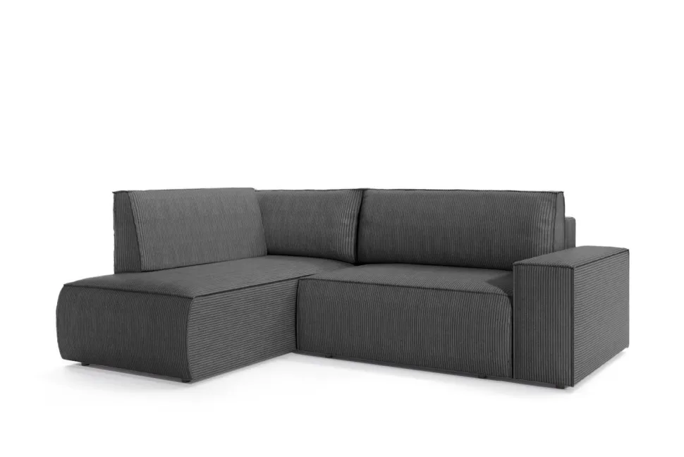 Narożnik Molde L lewy sztruks szary ciemny Poso 60