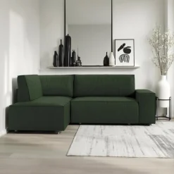 Narożnik Molde L lewy sztruks zielony Poso 14